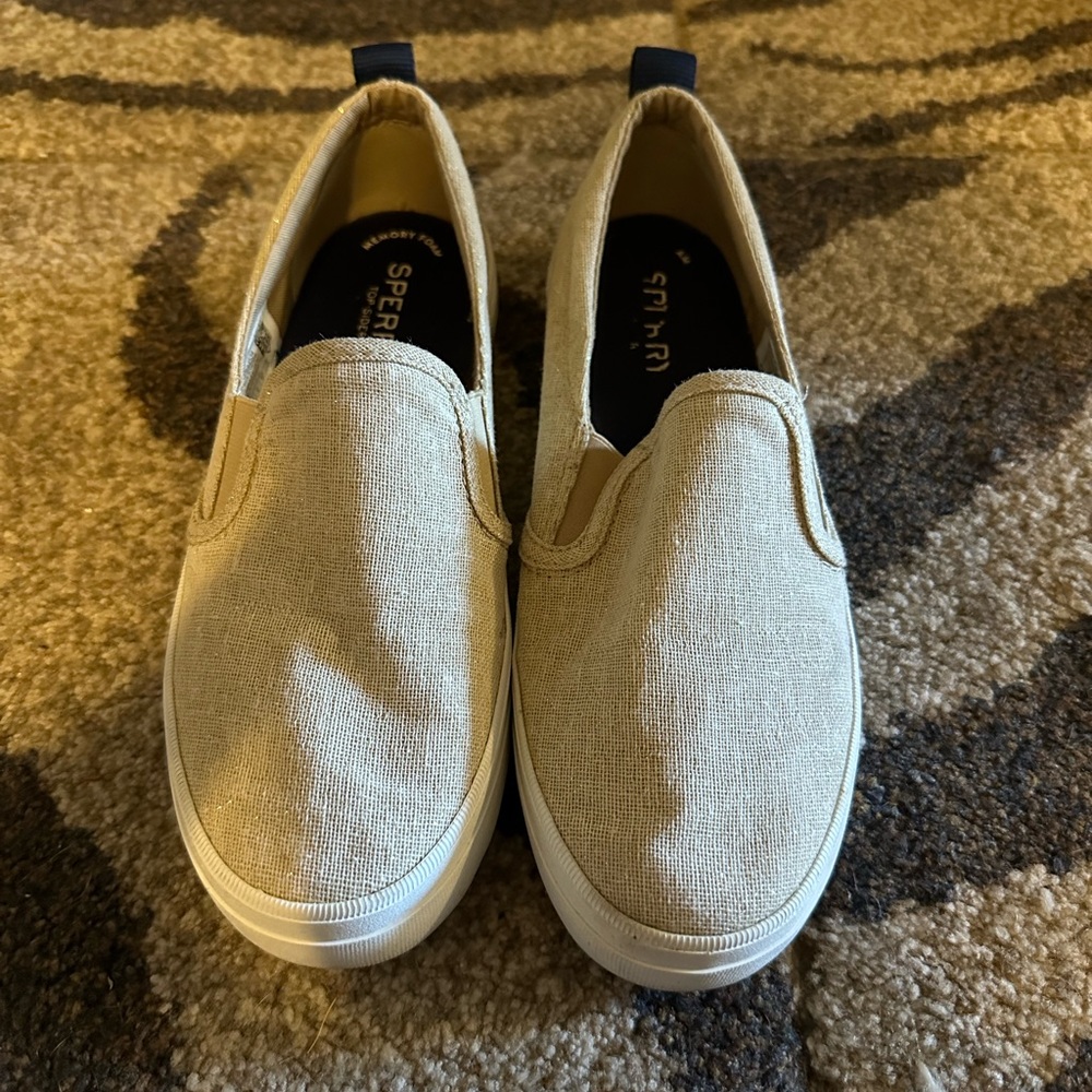 Sperry Top Sider, White Glitter Size 6.5